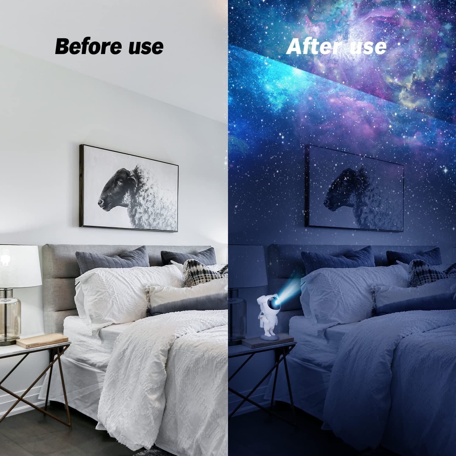 Cute astronaut-themed kids night lamp standing on a moon surface base, with a glowing helmet light and space background. Ideal for children’s bedrooms, this decorative lamp adds a fun outer space vibe. Available at U Smile Toys—perfect gift for little space explorers and kids room decor.